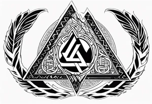 Valhalla fire runes lightning
Sword shield valknut tattoo idea
