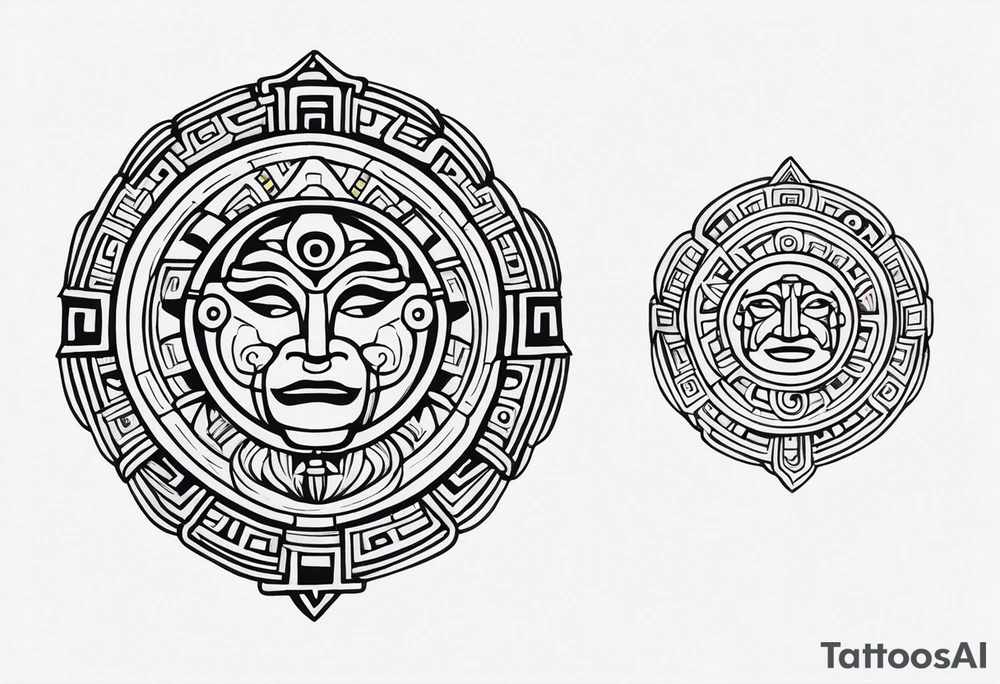 Mayan Symbol Knee tattoo idea