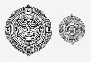 Mayan Symbol Knee tattoo idea