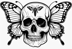 Skull with butterfly tattoo idea