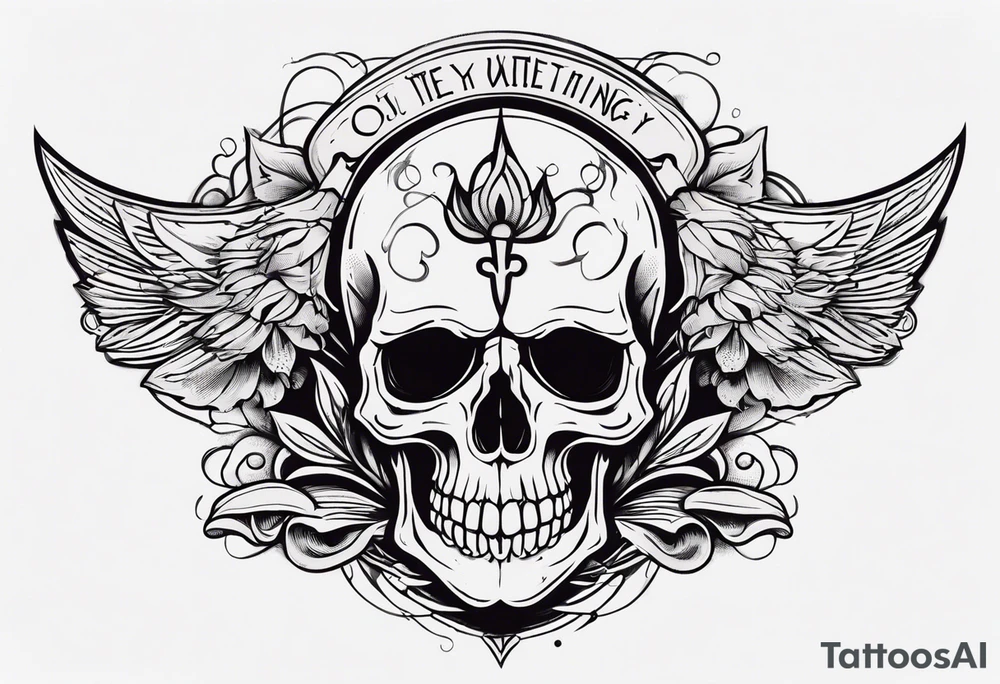 “Question everything”with a skull underneath tattoo idea