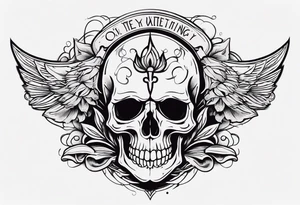 “Question everything”with a skull underneath tattoo idea