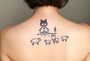nursery rhyme big bad wolf
Farm and three little pigs and sheep tattoo idea