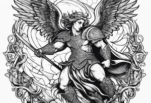 Angel fighting demon tattoo idea