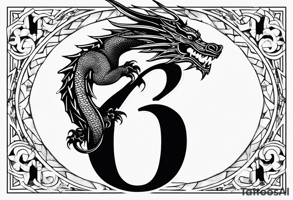 The numbers 0630 written with a dragon tattoo idea