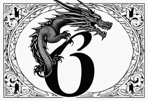 The numbers 0630 written with a dragon tattoo idea