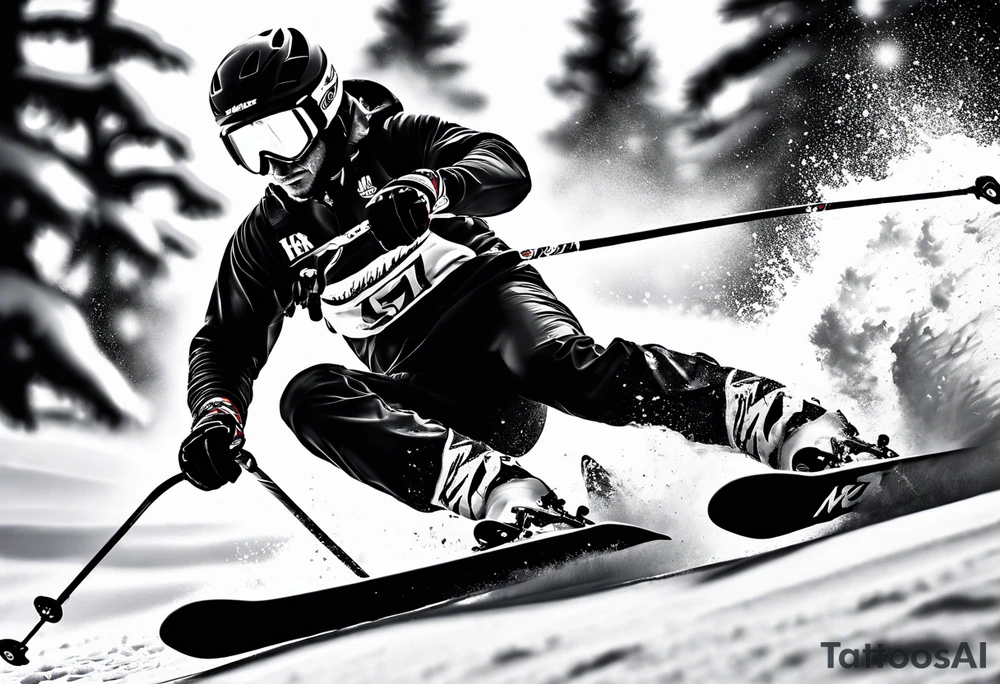 Skier tattoo idea