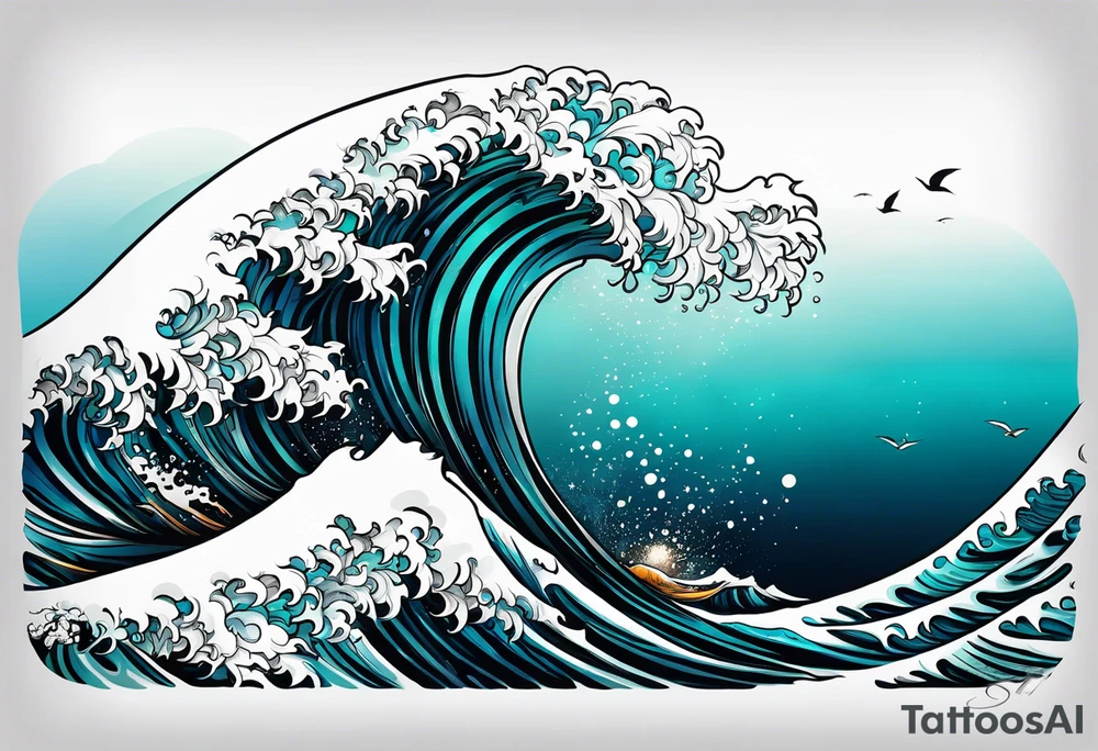 wave;  
"come what may"; outside forearm not an oval tattoo idea