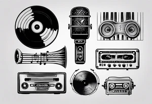 sound music vinyl tattoo idea