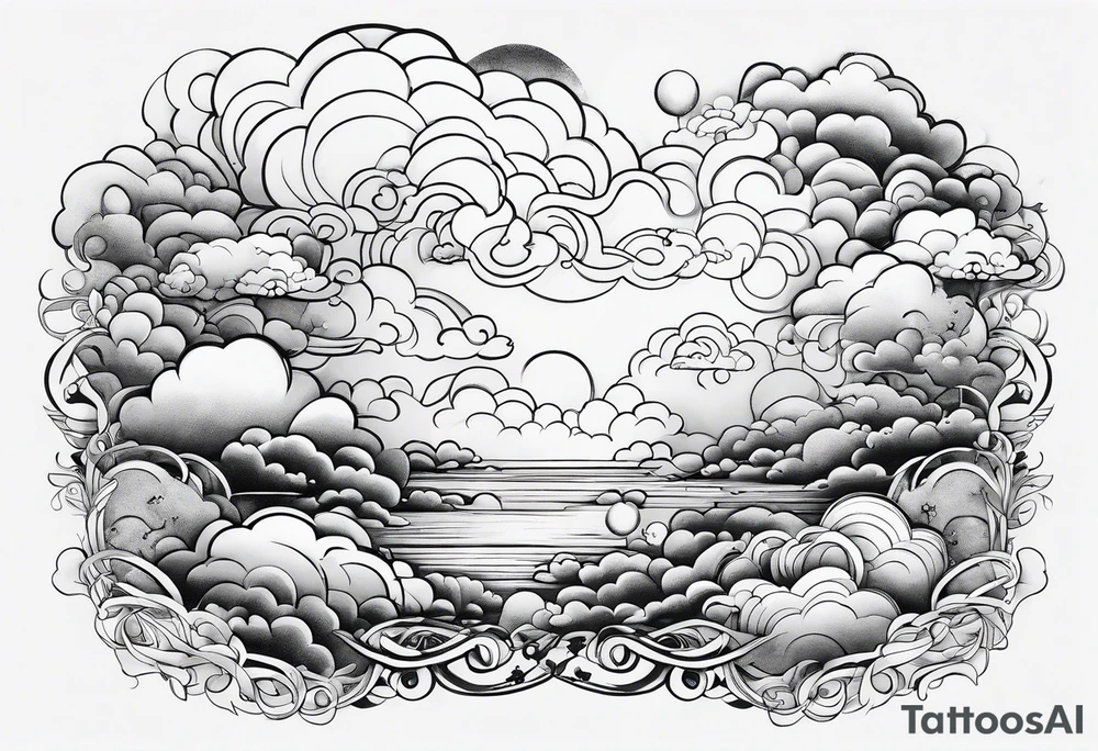 cloud pattern tattoo idea