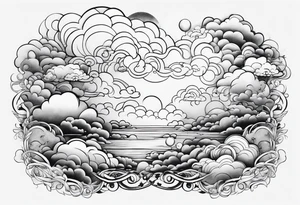 cloud pattern tattoo idea