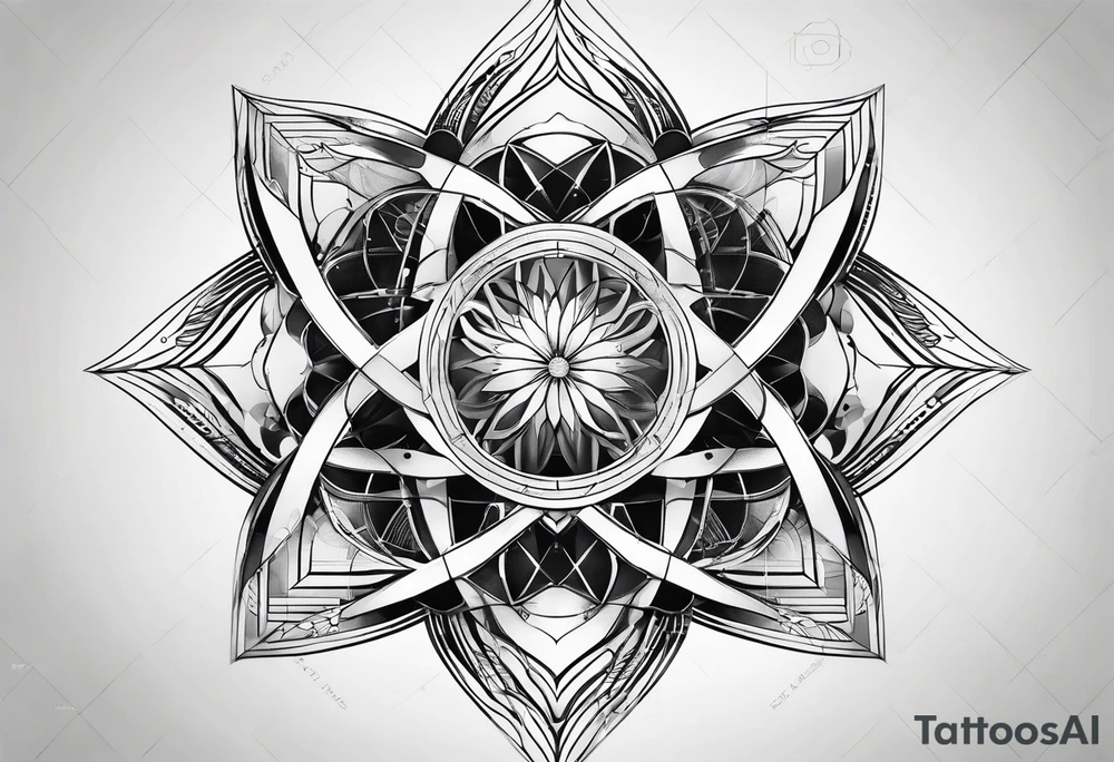 golden ratio, geometric design, infinity tattoo idea