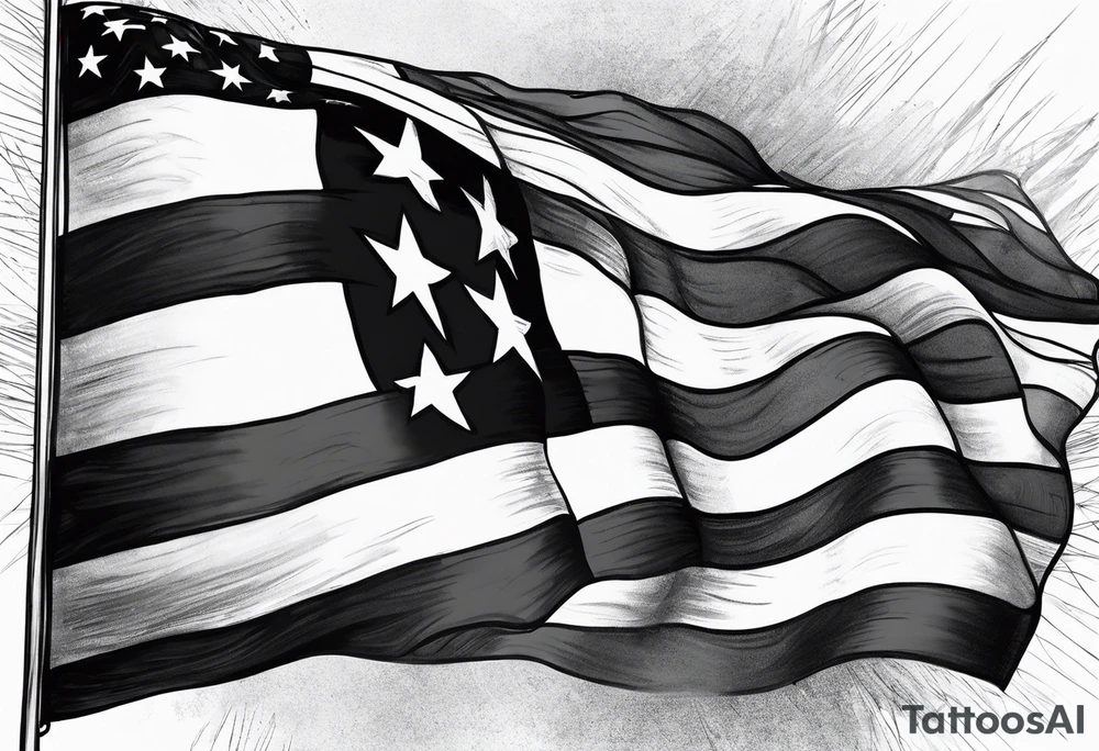 black puerto rican flag tattoo idea