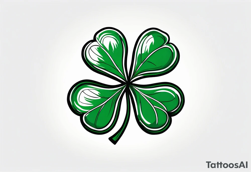 clover with leaf tattoo idea