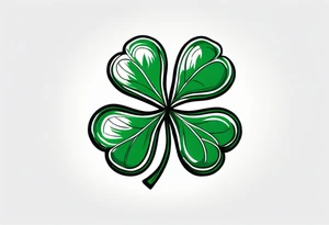 clover with leaf tattoo idea