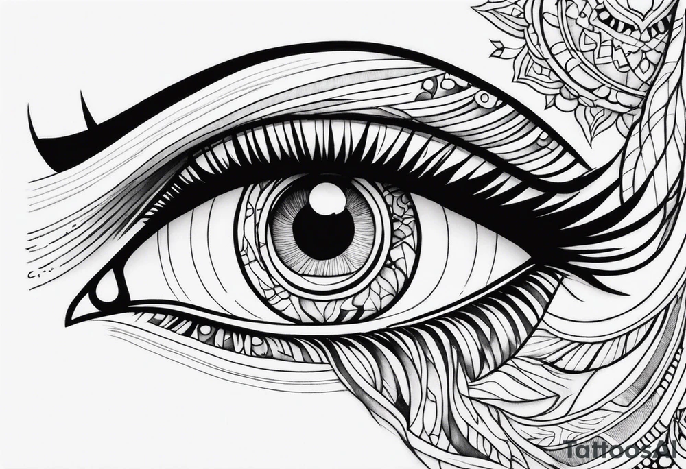 a psychedelic eyes tattoo idea
