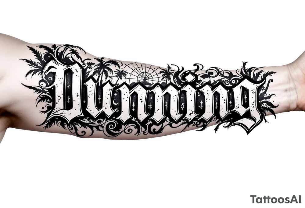 Dunning, Romanian theme with palm trees, cross,angels tattoo idea Dunning, Romanian theme with palm trees, cross,angels tattoo idea