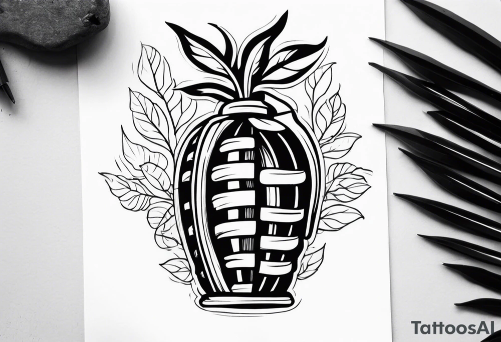 ribcage grenade tattoo idea