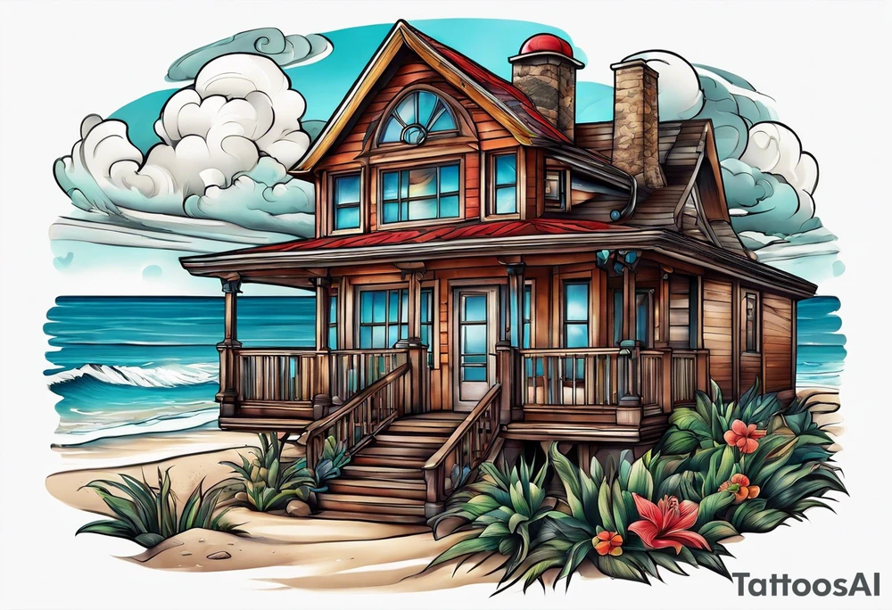 Beach house tattoo idea
