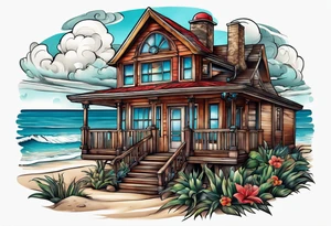 Beach house tattoo idea