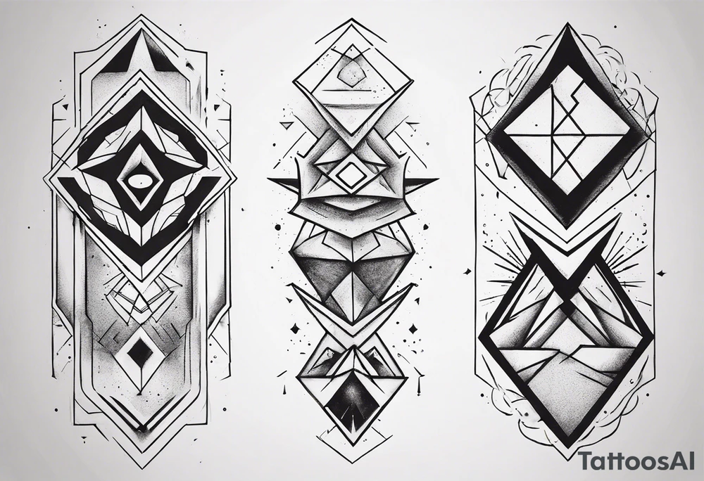 geometrical figures on a forearm tattoo idea