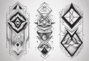 geometrical figures on a forearm tattoo idea