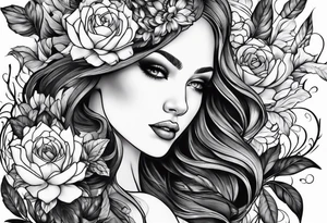 Dark feminine garden tattoo idea