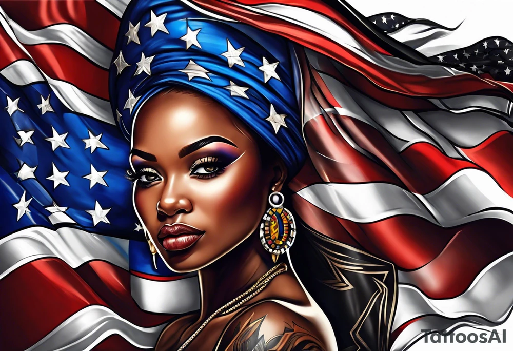 african american flag tattoo idea