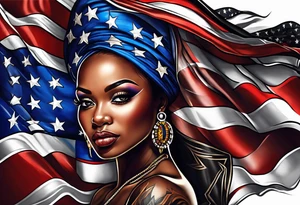 african american flag tattoo idea