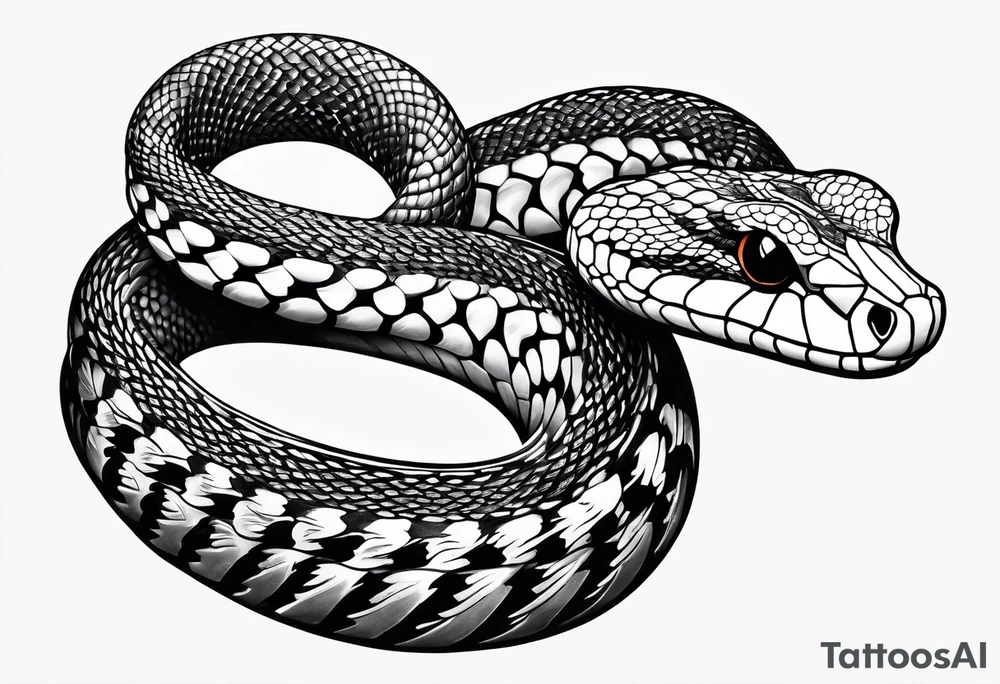 snake fast slithering from above simple tattoo idea