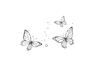 Simple butterflies with sparkles and some bubbles tattoo idea