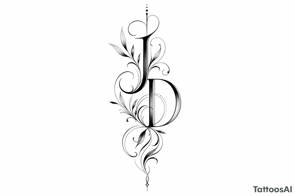 j and d abstract tattoo idea