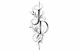 j and d abstract tattoo idea