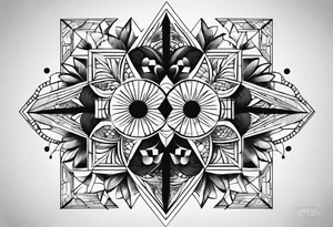 A set of geometric shapes that represent balance in life. It needs to be a small tattoo. No flowers or borders. tattoo idea