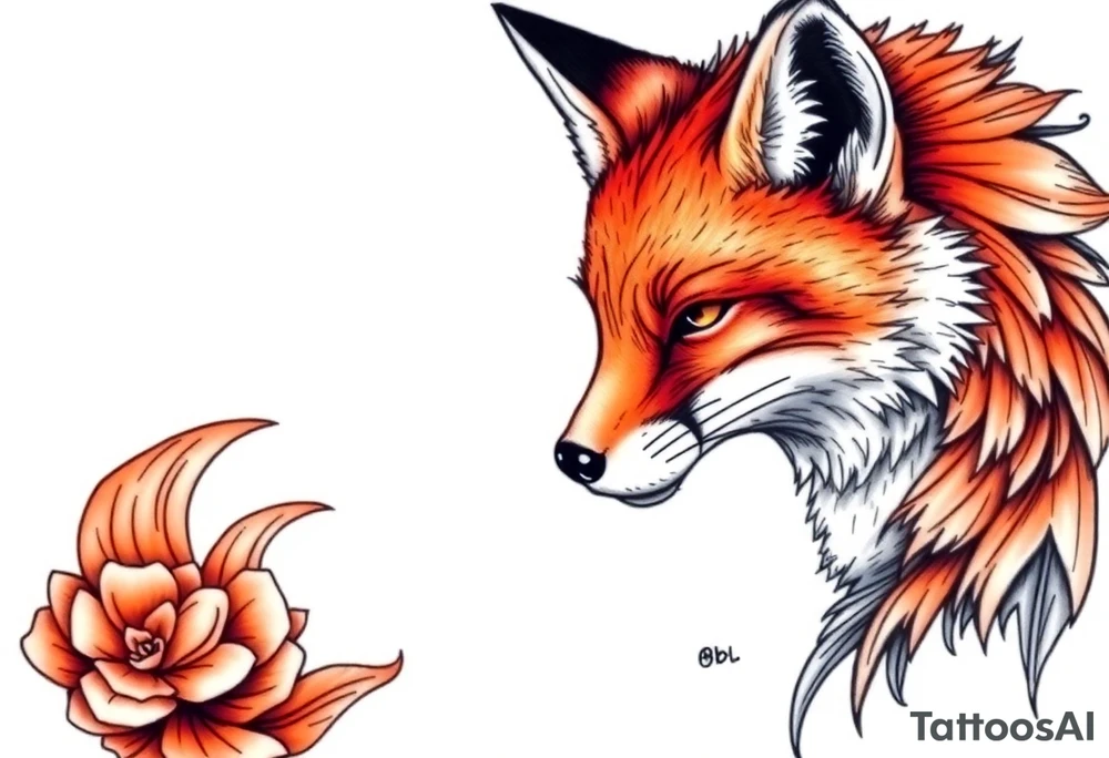 adult fox tattoo idea