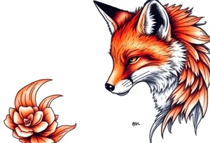 adult fox tattoo idea