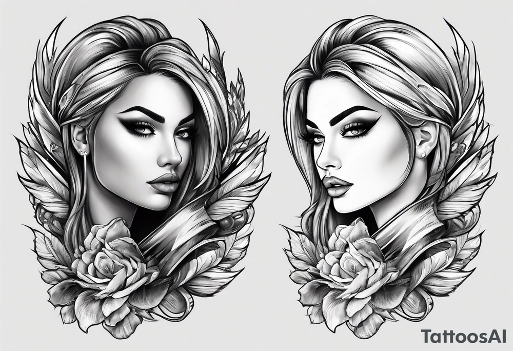 Dagger cutting off her hair tattoo idea