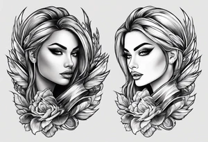 Dagger cutting off her hair tattoo idea
