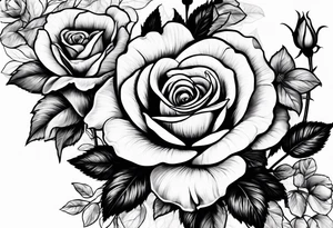 rose and violets, tattoo idea