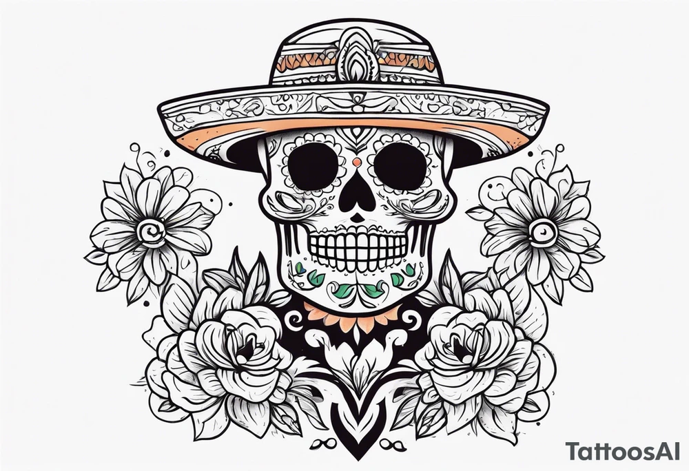 Mexico day of dead tattoo idea