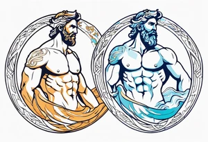 Olympian Hermes and Poseidon tattoo idea