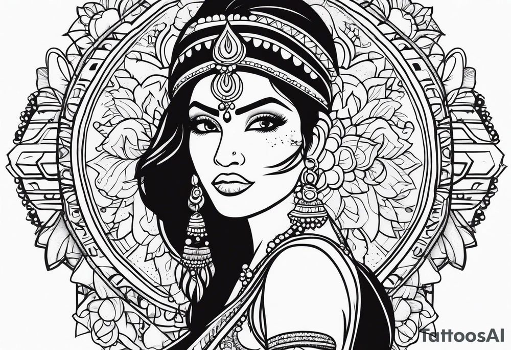 indian woman tattoo idea