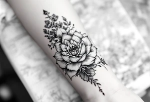 Lioness and lotus flower tattoo idea