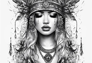 crying face with tears tattoo idea