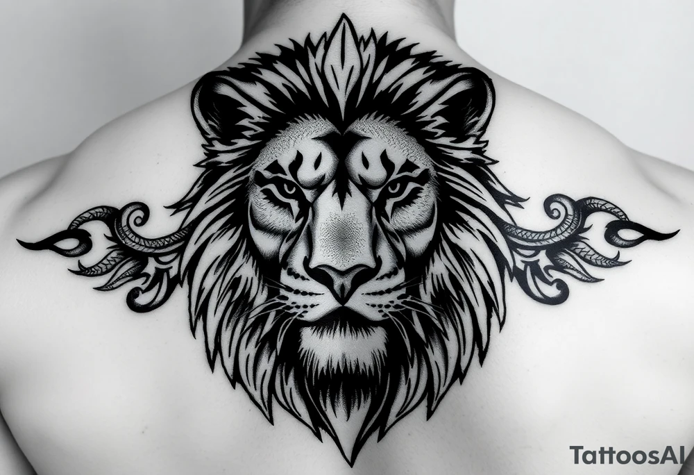 Majestic lion tattoo idea