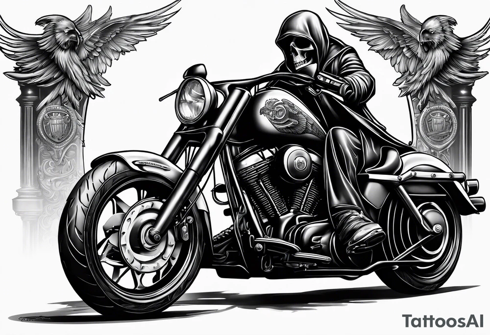 Reaper on a Harley Davidson tattoo idea