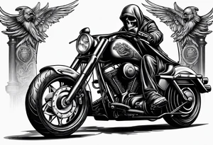 Reaper on a Harley Davidson tattoo idea