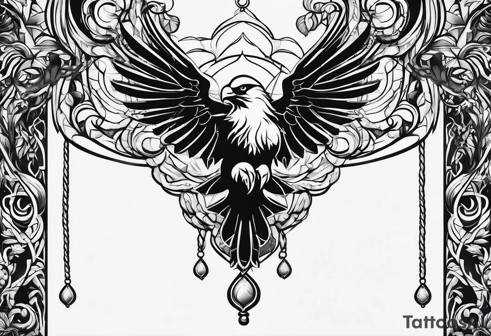 hanging rope shadow tattoo idea