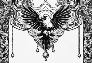 hanging rope shadow tattoo idea