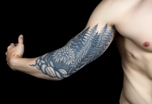 Coniferous forest forearm tattoo sleeve tattoo idea